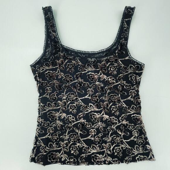 Arianne Women’s Velvet Burnout Cami Corset Tank, Sz XL Fairy Goth Floral Y2K 90s - Picture 2 of 8